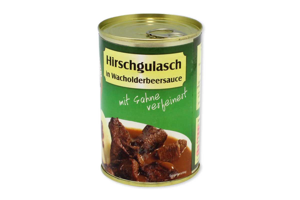 Hirsch-Gulasch in Wacholderbeersauce