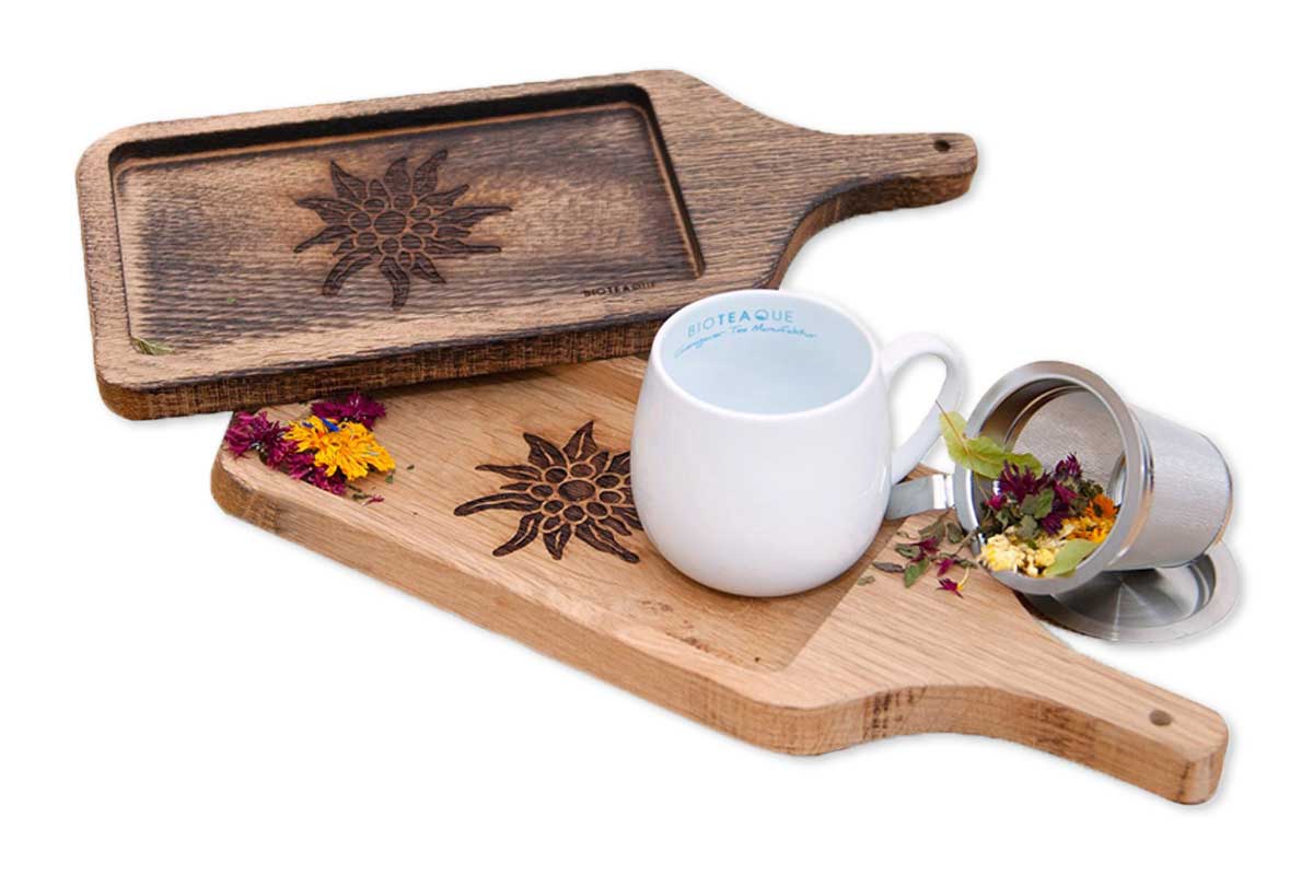 Kleines Massivholz-Teebrett mit Ablaufschlauch für Teezeremonie 